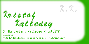 kristof kalledey business card